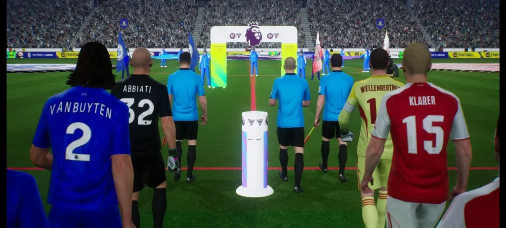 eFootball 2026 mobile gameplay showing a players coming from inner room